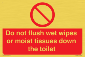 Do not flush wet wipes or moist tissues down the toilet